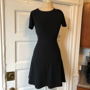 Theory black cotton blend dress